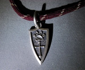 Steel Flame Dog Paw Cross - A very nice way to memorailize your dog